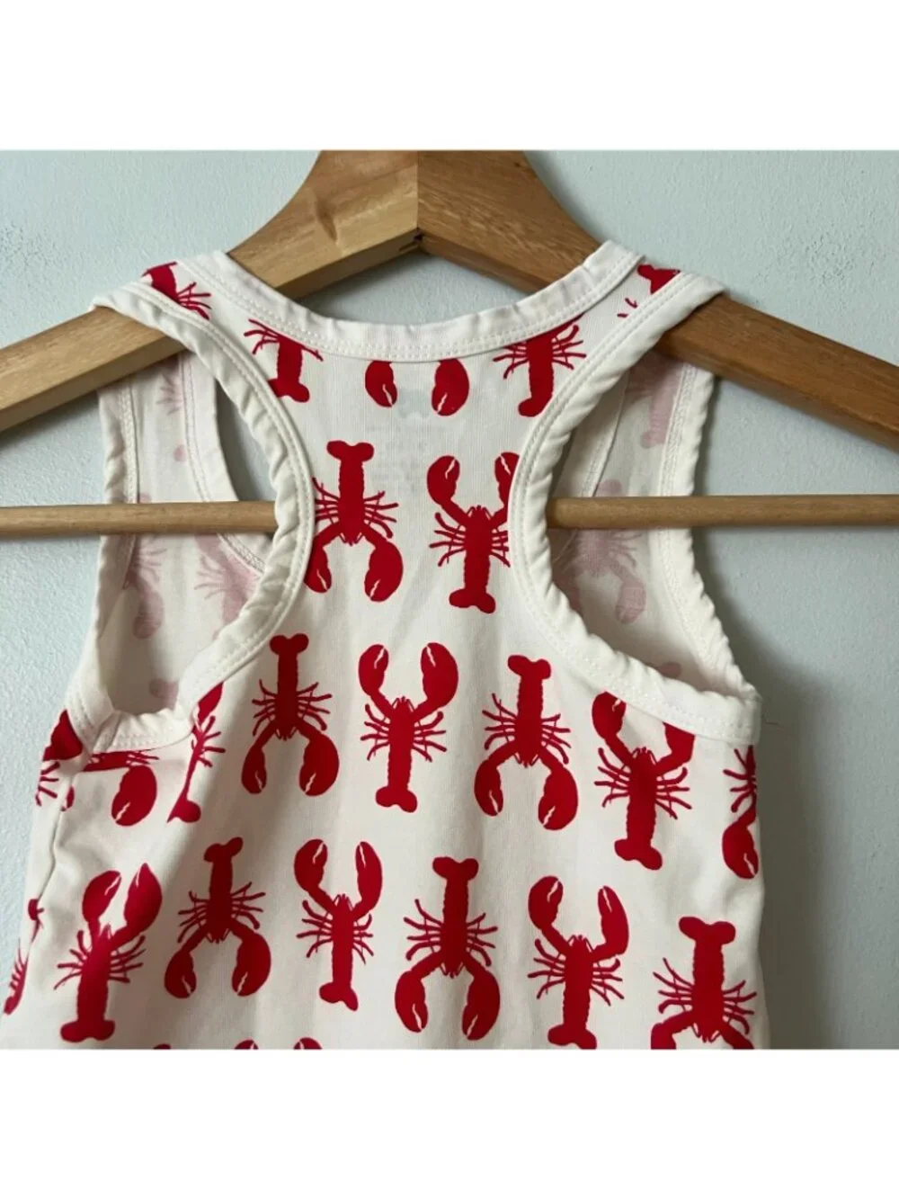 Monica & Andy Red & White Sleeveless Lobster Romper Infant Size 9-12 Months